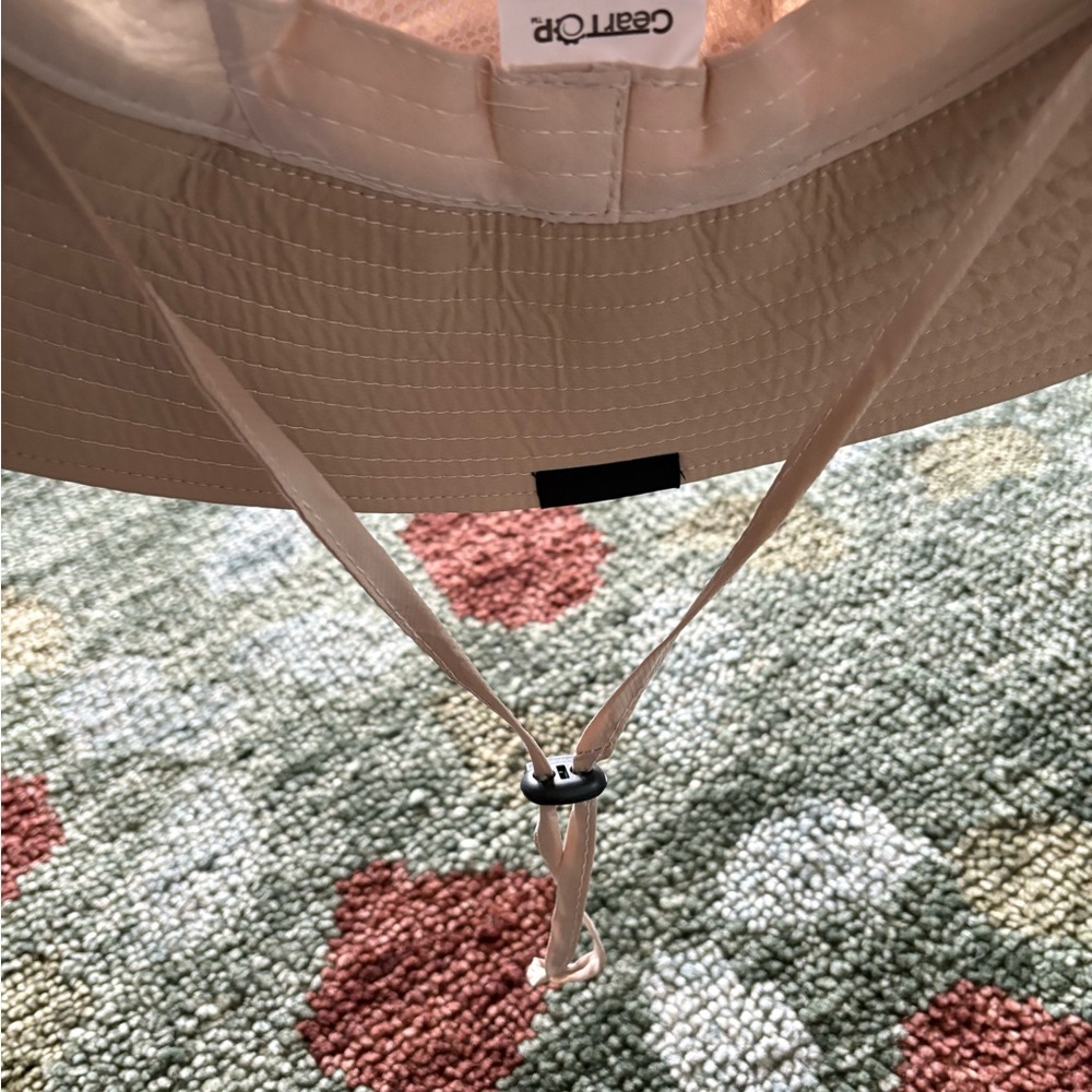 NEW TAN WIDE BRIM SUN BUCKET HAT, ONE SIZE, ADJUSTABLE STRAP/HEAD SIZE UPF 50 - Picture 4 of 10